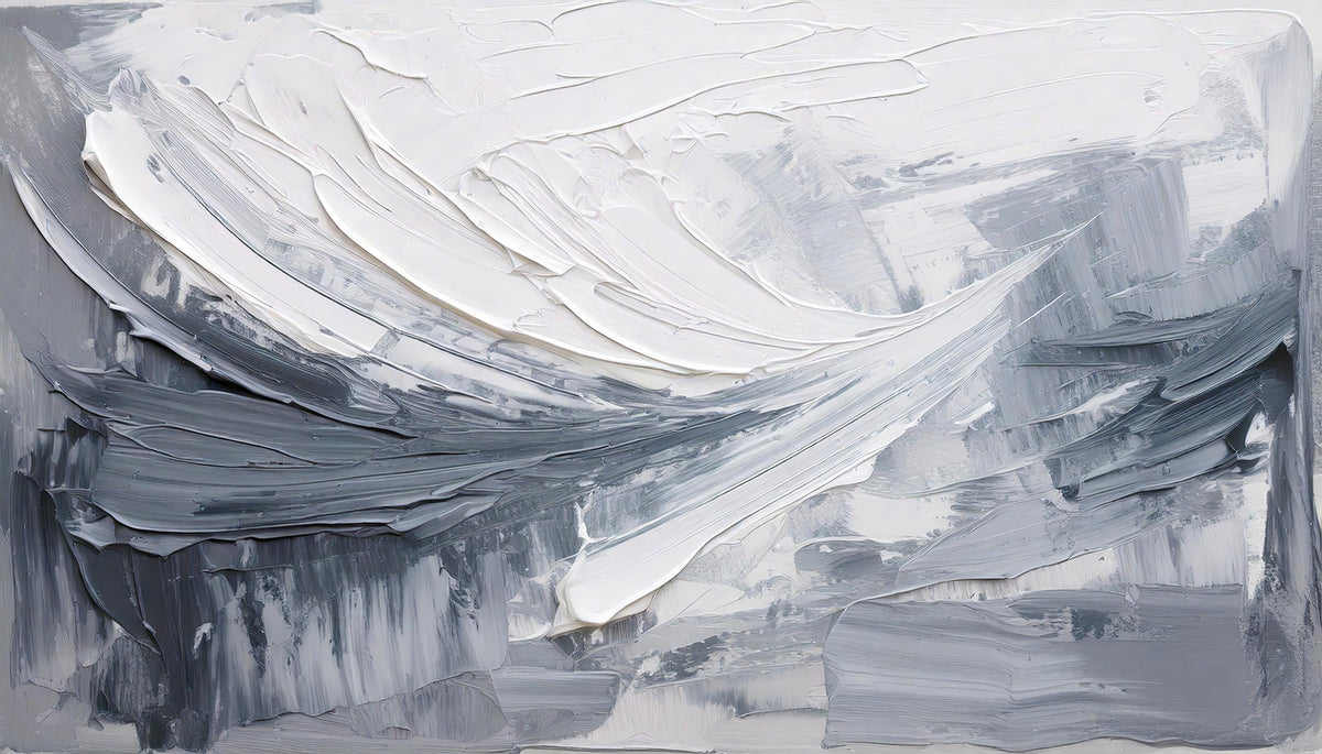 Painted Serenity: A Study in Grays Wall Mural in your room — zoomed