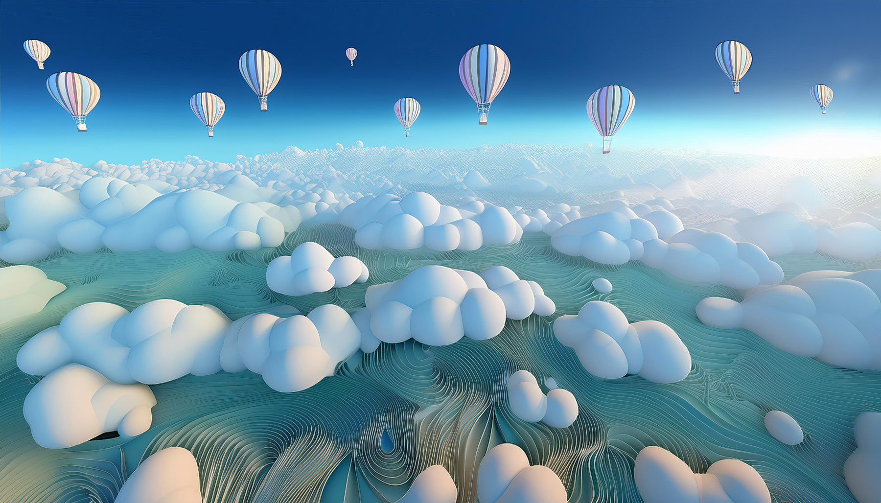 Above the Cloud Sea Wall Mural in your room — zoomed