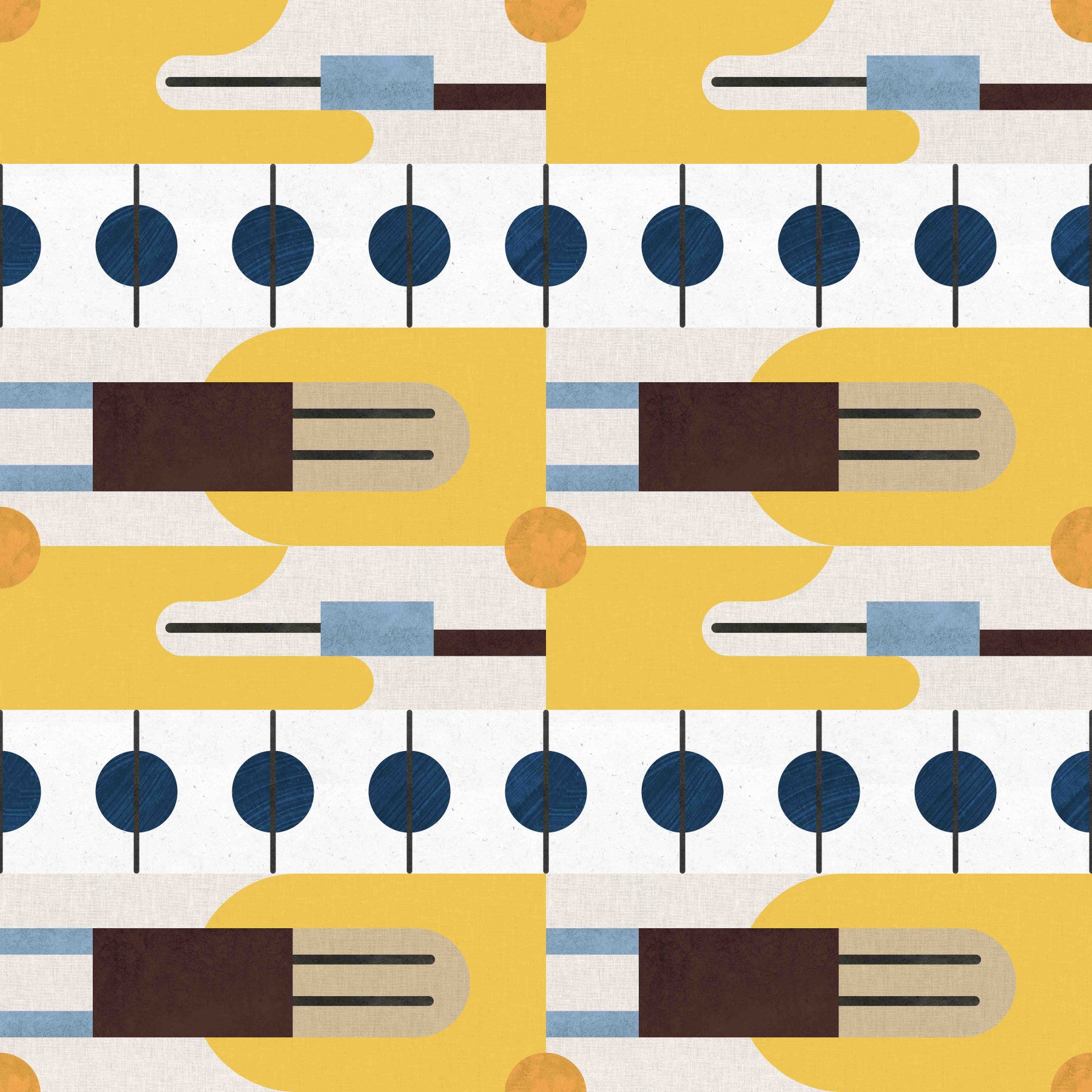 Mid Century Wallpaper⁠ in your room — zoomed