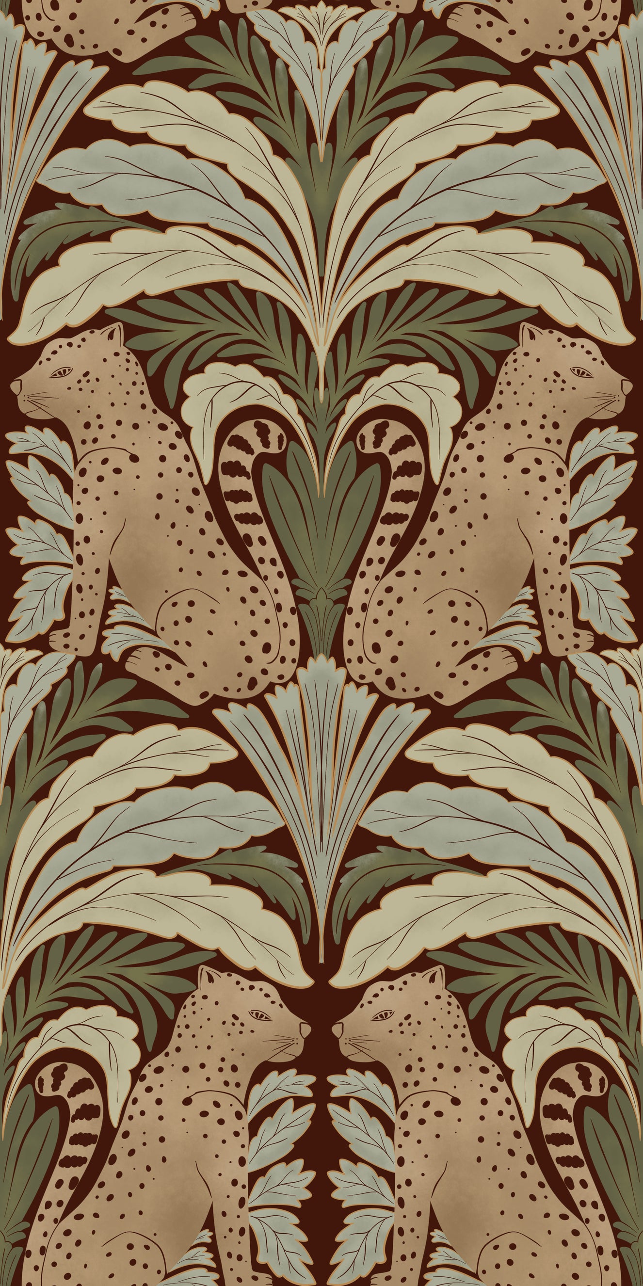 Leopard's Eden: A Botanical Sanctuary Wallpaper⁠