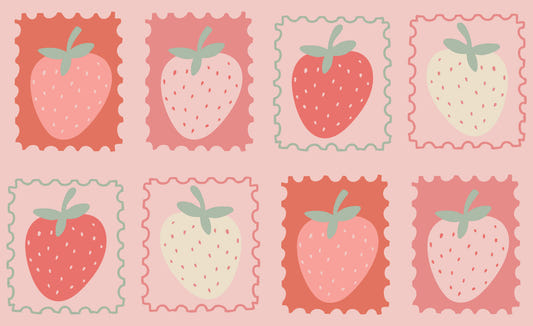 Strawberry Stamp Collection Wallpaper⁠
