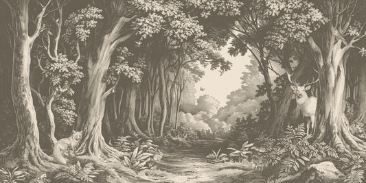 Into the Forest -  Mushroom Brown Wall Mural