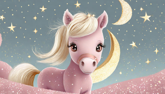 Starry Night Lullaby Pony and Moon Wall Mural