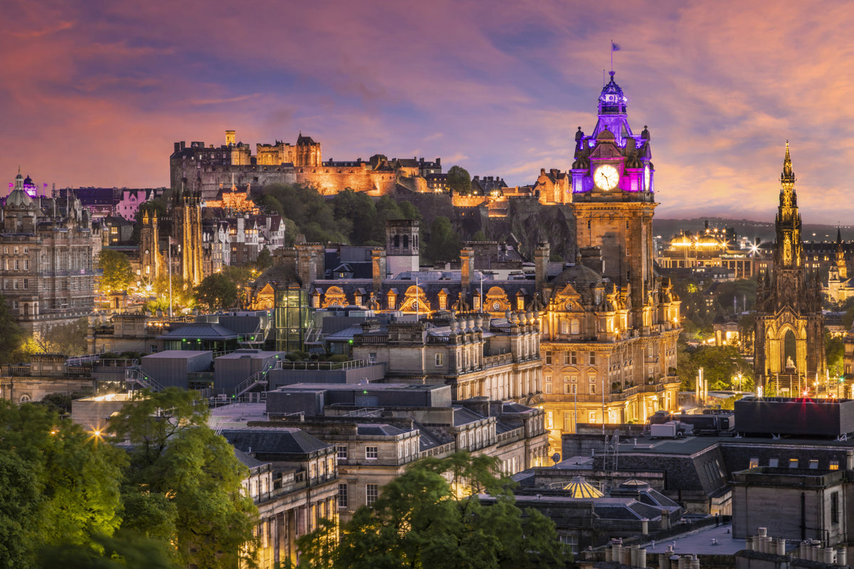 Fantastic sunset in Edinburgh  Wall Mural in your room — zoomed