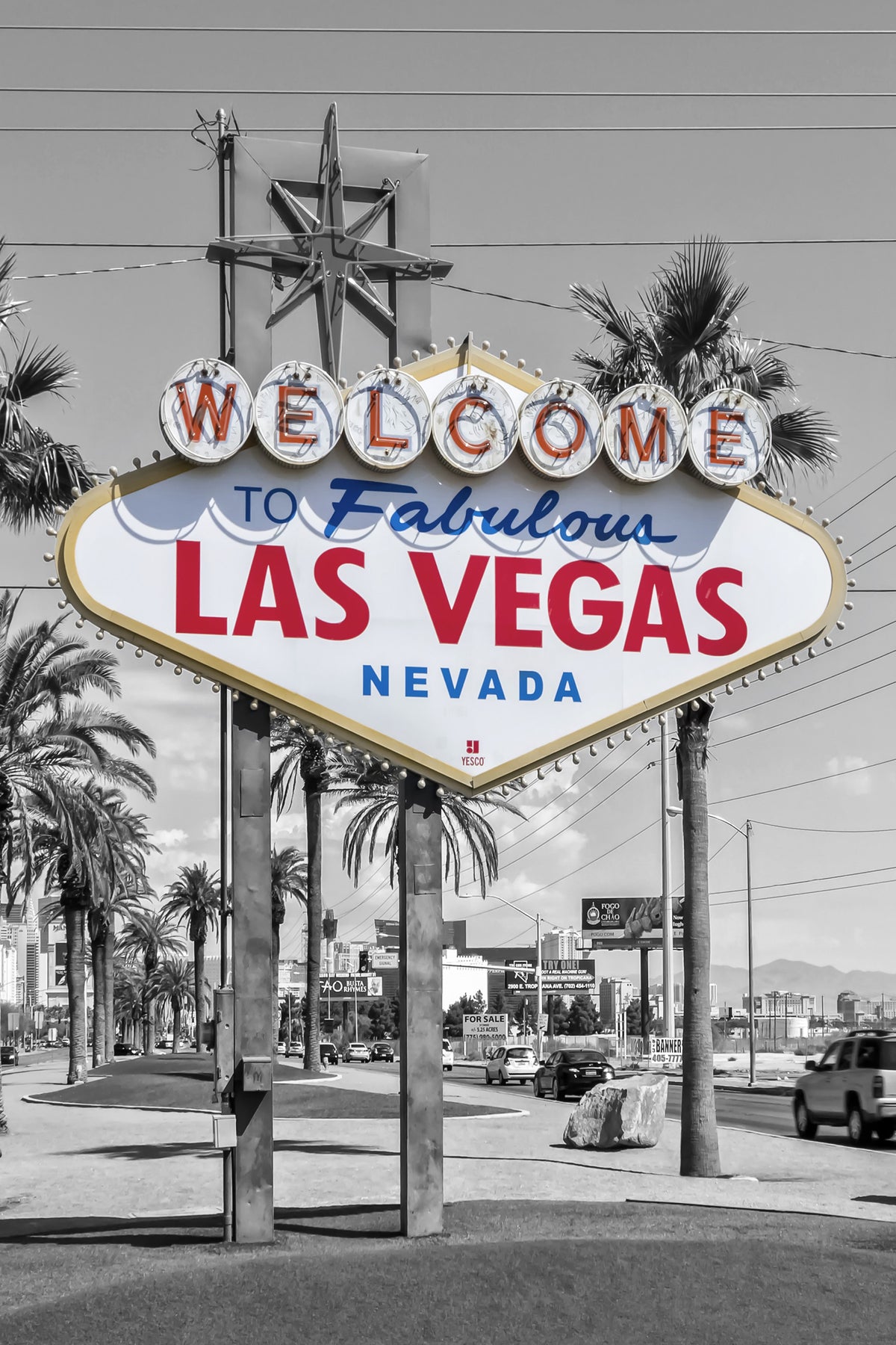 LAS VEGAS Sign | color pop Wall Mural