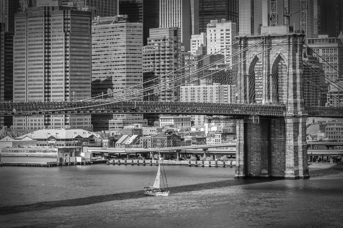NEW YORK CITY Brooklyn Bridge & Manhattan Skyline Wall Mural