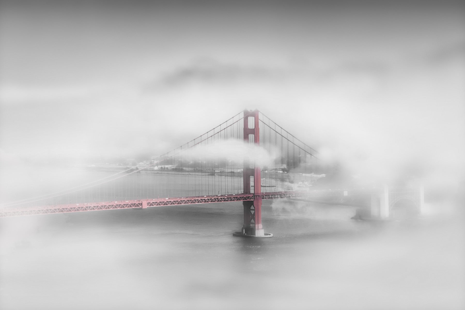 Foggy Golden Gate Bridge | colorkey Wall Mural