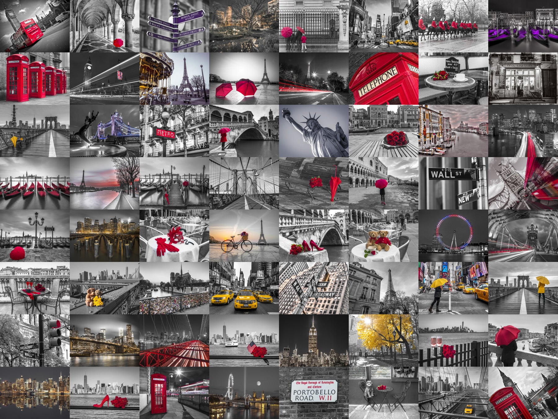 Cityscape Collage Wall Mural