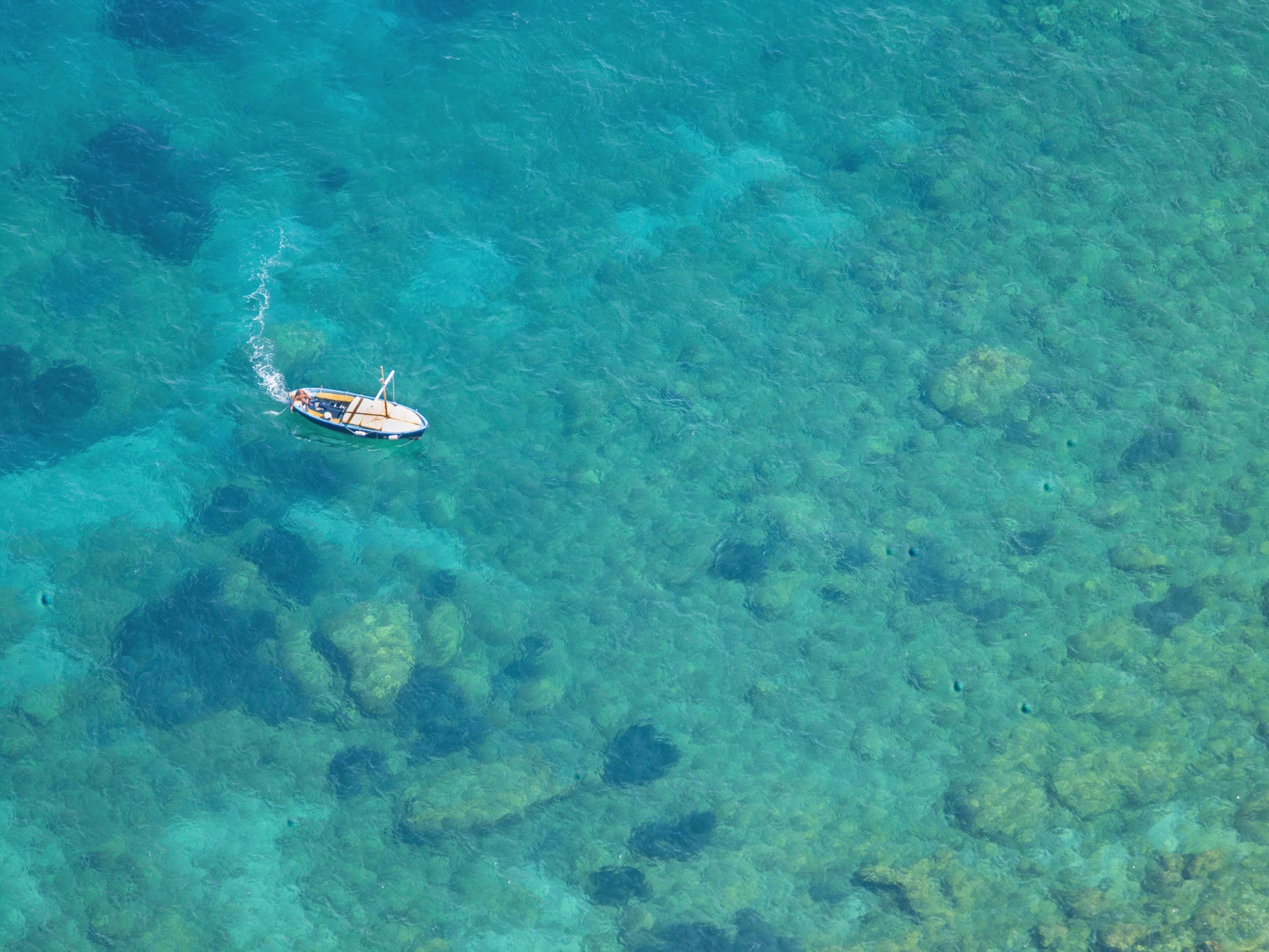 Turquoise Blue beach Wall Mural in your room — zoomed