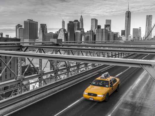 Golden Ride New York in Monochrome Wall Mural