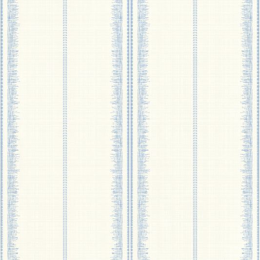 Boho Stripes Linen-Sky Blue Wallpaper⁠