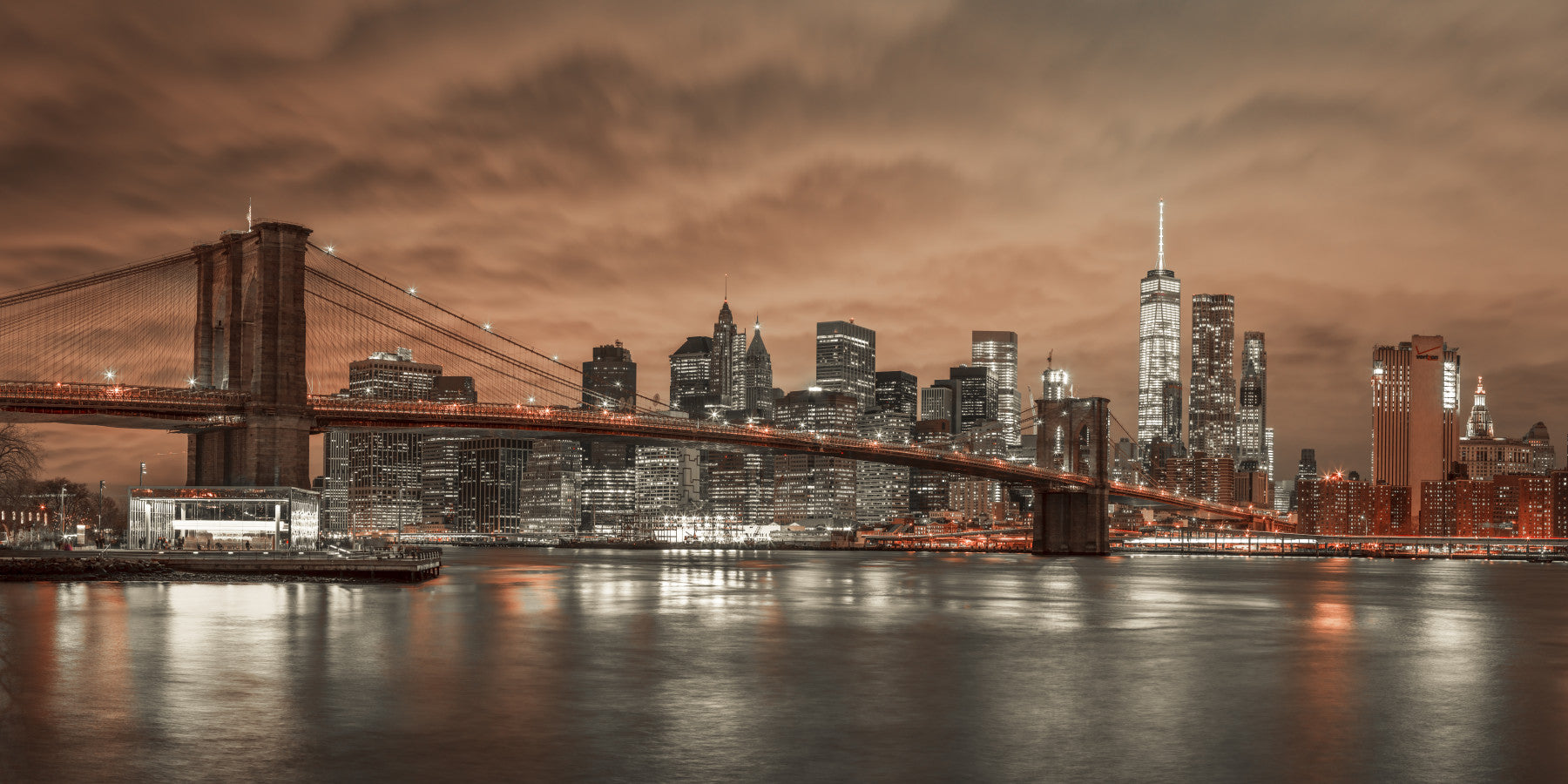 Brooklyn Bridge Twilight Wall Mural
