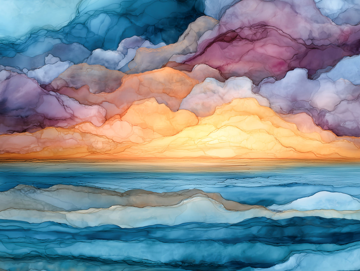 Fluid Landscape Artistic Wall Mural in your room — zoomed