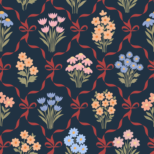Winter Cottagecore Floral Bouquet Wallpaper⁠