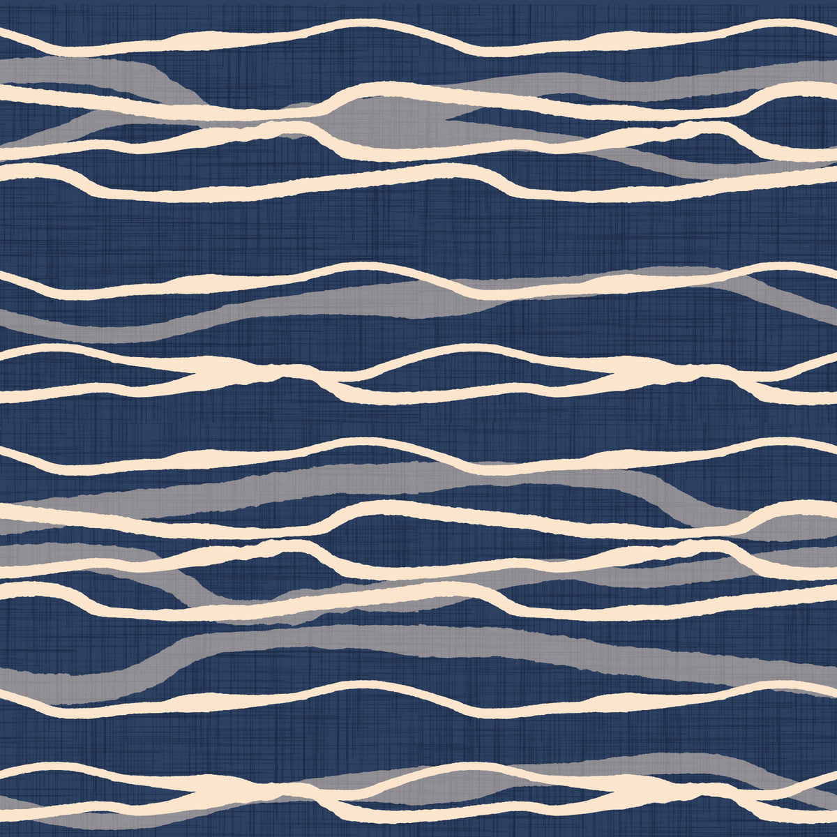 Retro Ocean Waves - Nautical Flow Stripes Wallpaper⁠ in your room — zoomed