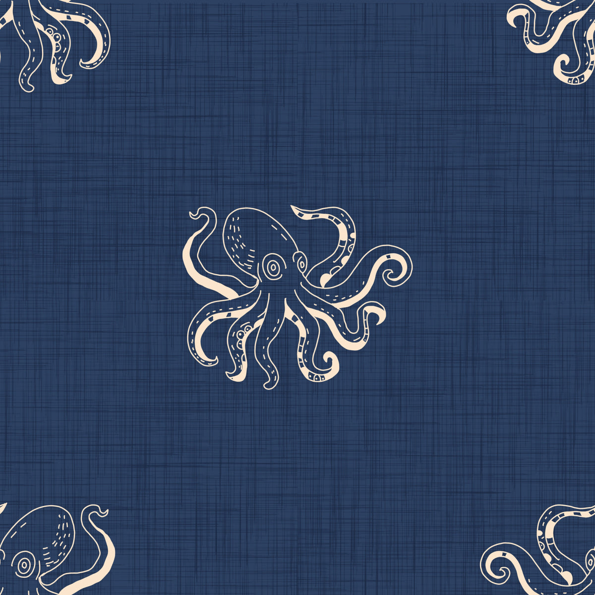 Octopus Nautical Mythology - Retro Sea Creature Wallpaper⁠