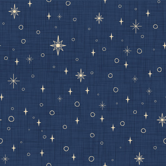 Retro Starry Night Sky - Burnt Amber Nautical  Wallpaper⁠