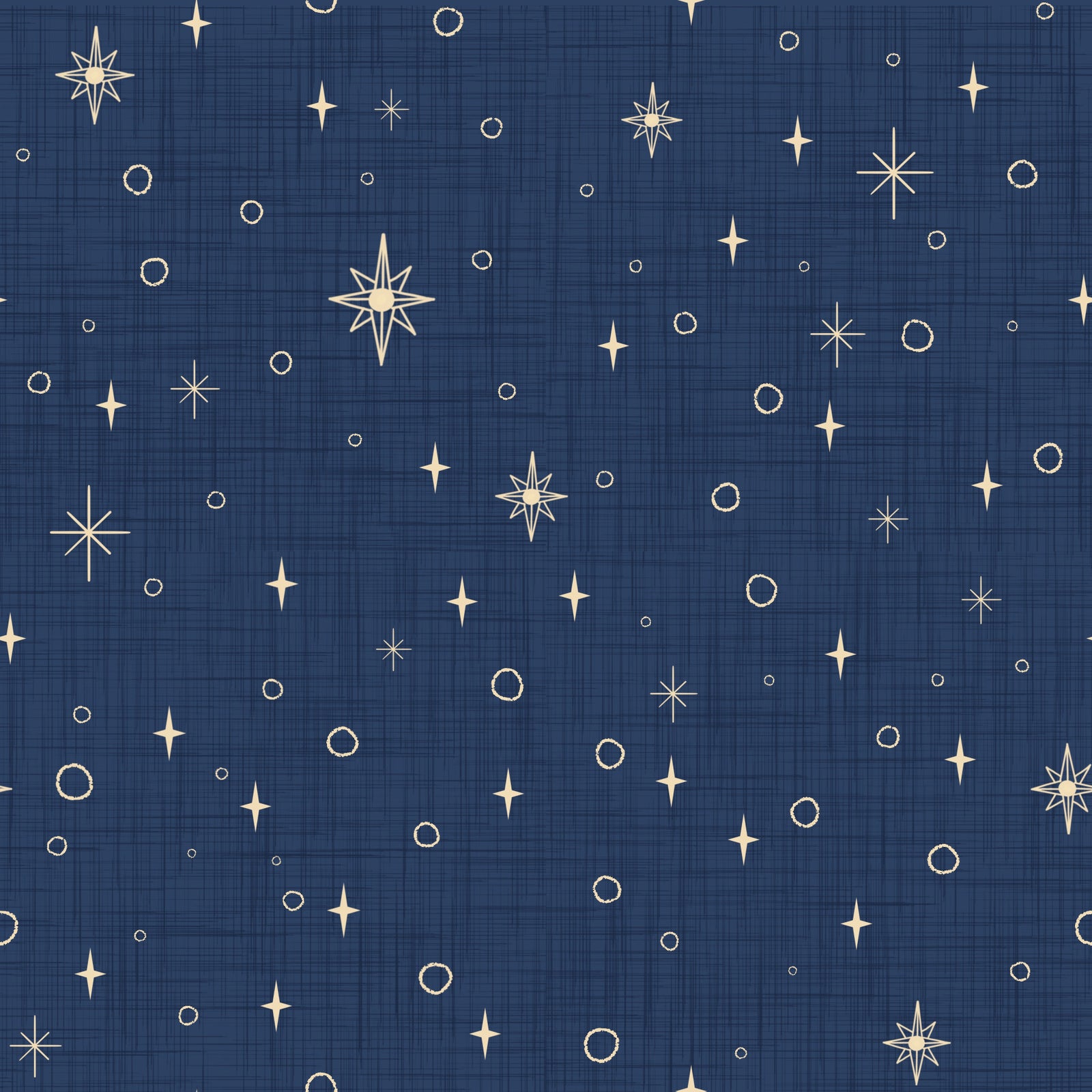 Retro Starry Night Sky - Burnt Amber Nautical  Wallpaper⁠