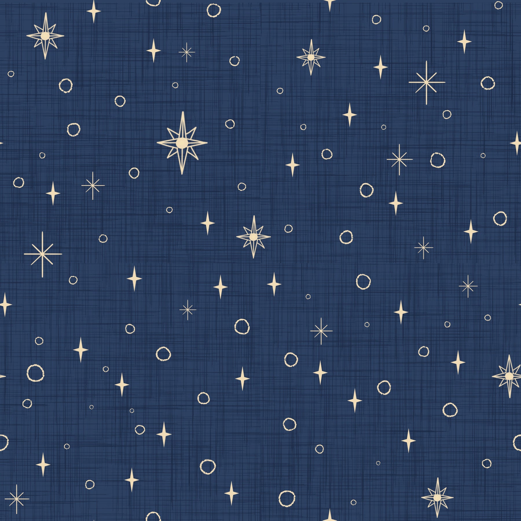 Retro Starry Night Sky - Burnt Amber Nautical  Wallpaper⁠
