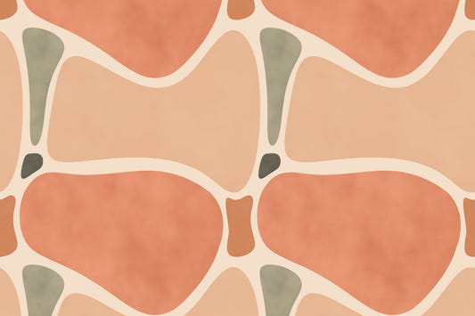 Terracotta Shapes Wall Mural
