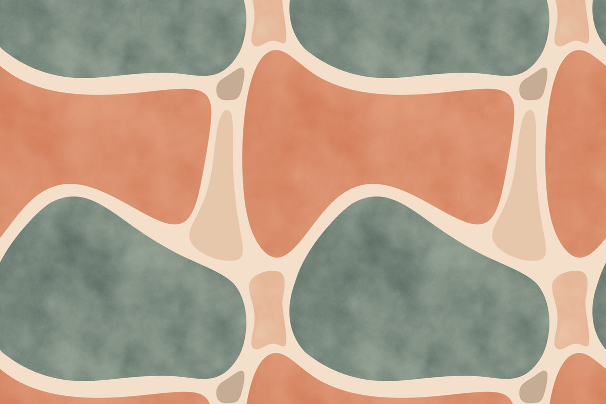 Earth Tones Shapes Wall Mural in your room — zoomed