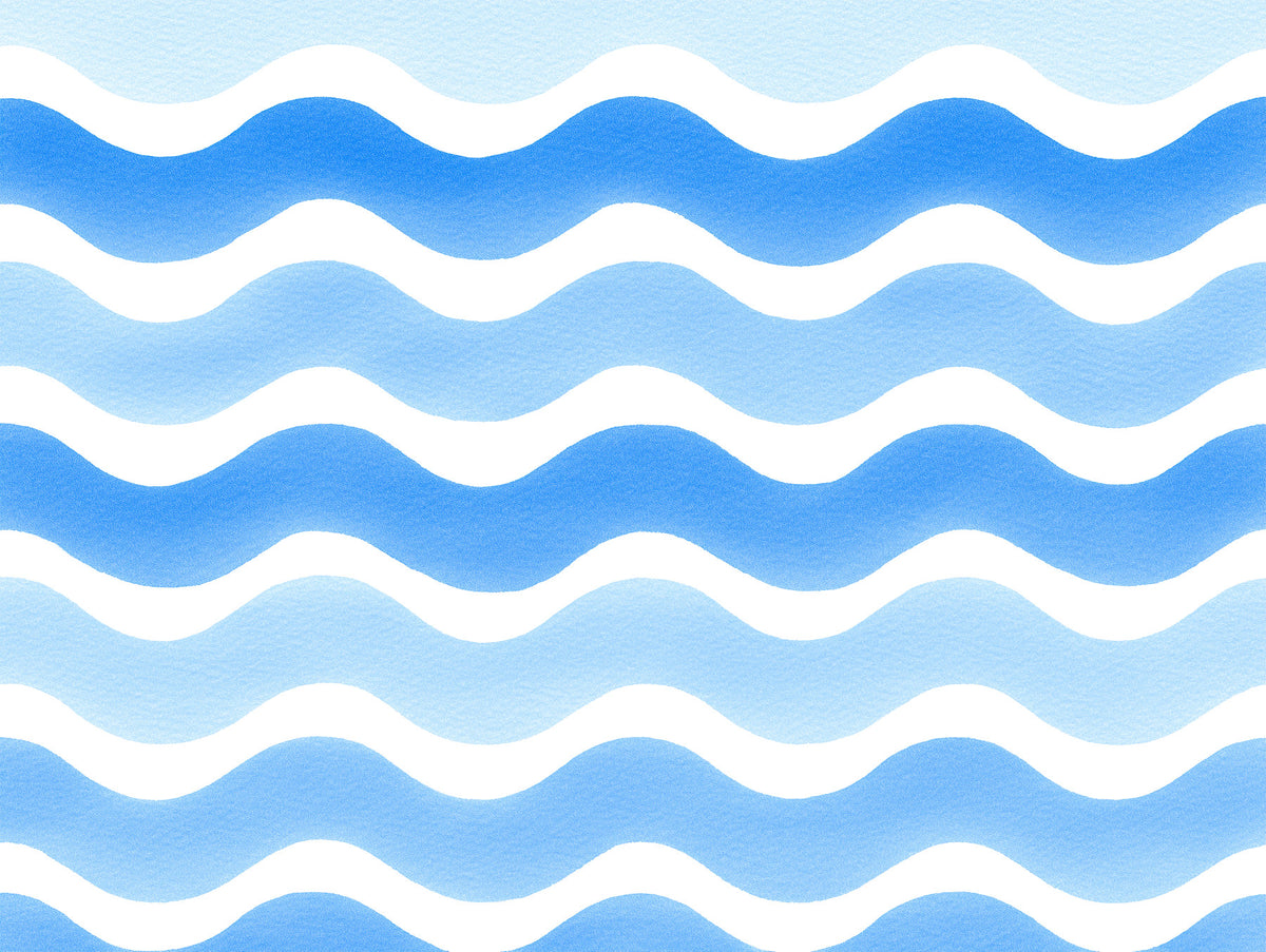 Watercolor Wave Rhythm Wall Mural
