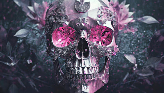 Gemstone Skull Bloom Wall Mural