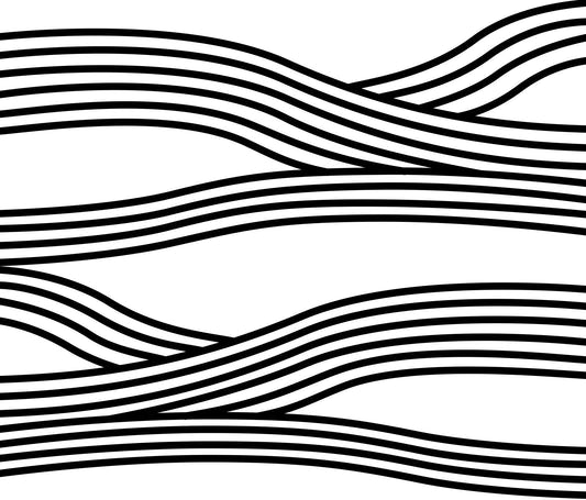 Monochrome Wave Rhythms Wall Mural
