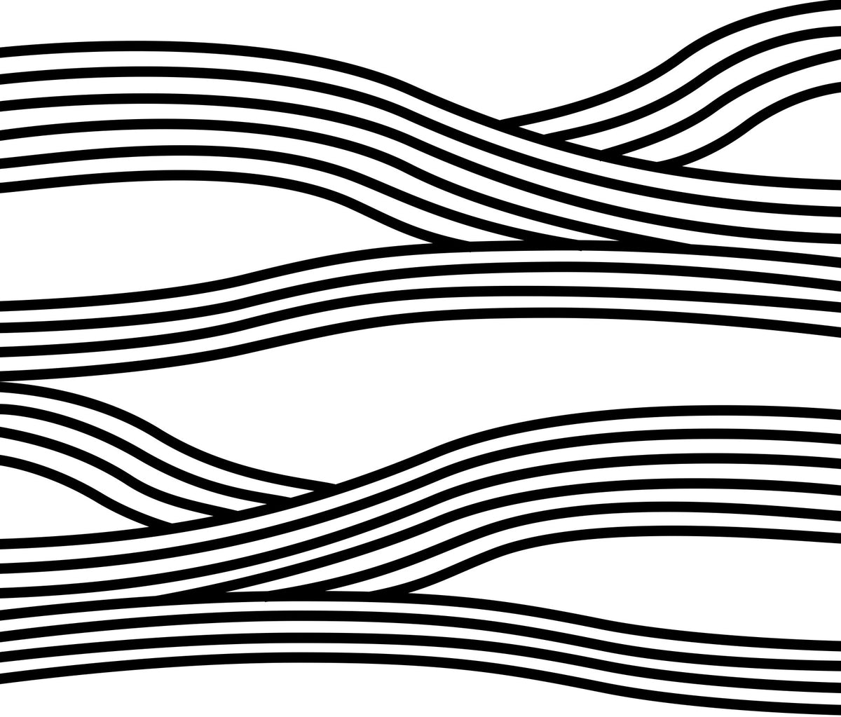 Monochrome Wave Rhythms Wall Mural