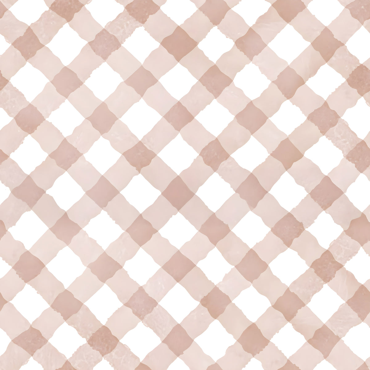 Hand Painted Pink Festive Gingham Wallpaper⁠