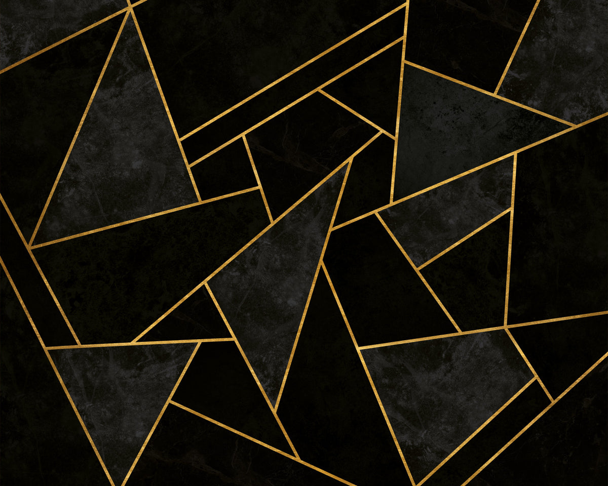 Cracked Night - Black Mosaic Wall Mural