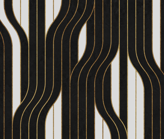 Black and White Luxury Lines Wall Mural