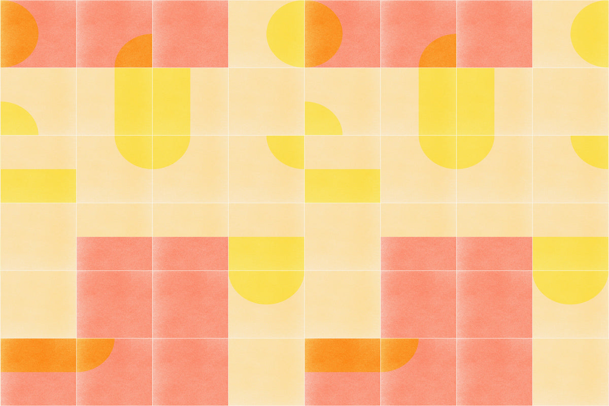 Retro Tiles 01 Wall Mural in your room — zoomed