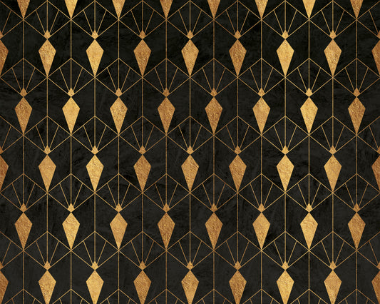 Black Art Deco Night Wall Mural