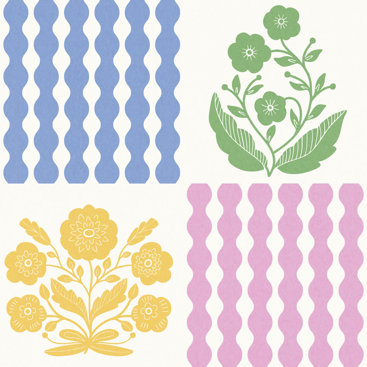 Pastel Pop Florals Wallpaper⁠