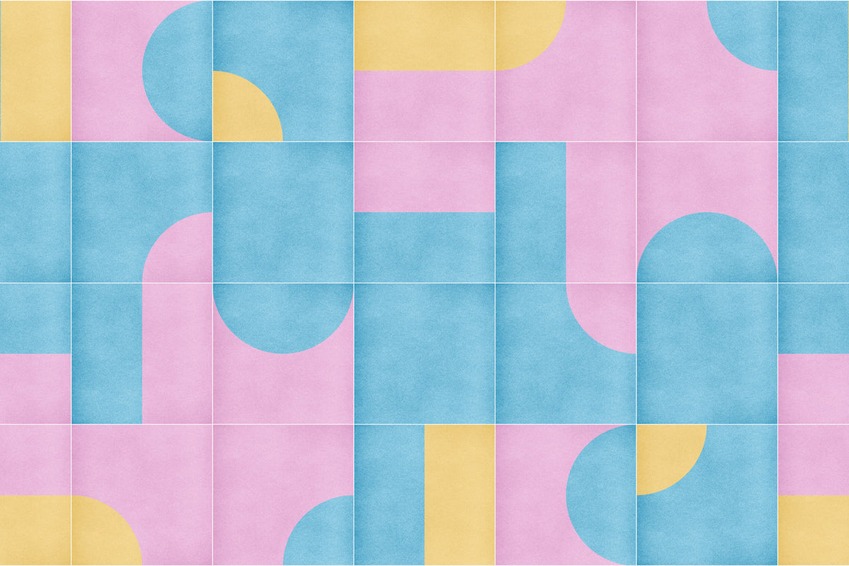 Retro Tiles 11 Wall Mural in your room — zoomed