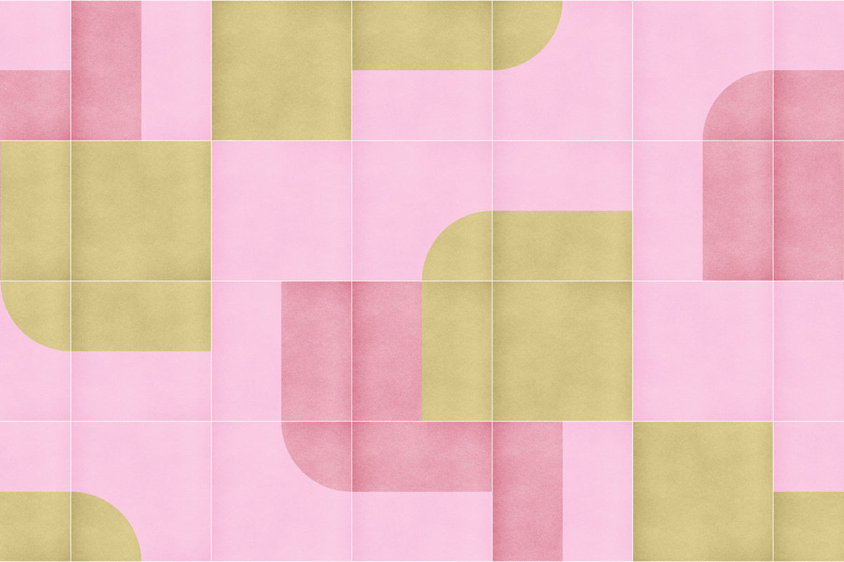 Retro Tiles 13 Wall Mural in your room — zoomed