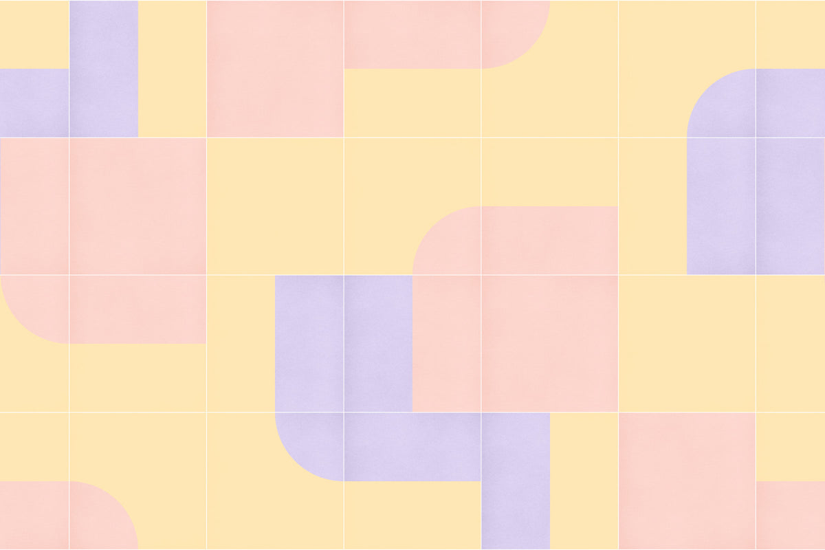 Retro Tiles 16 Wall Mural in your room — zoomed