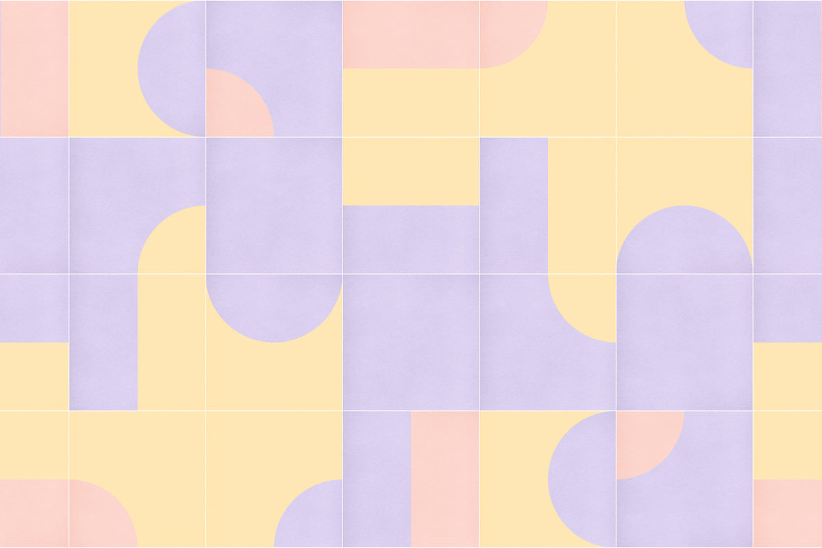 Retro Tiles 17 Wall Mural in your room — zoomed