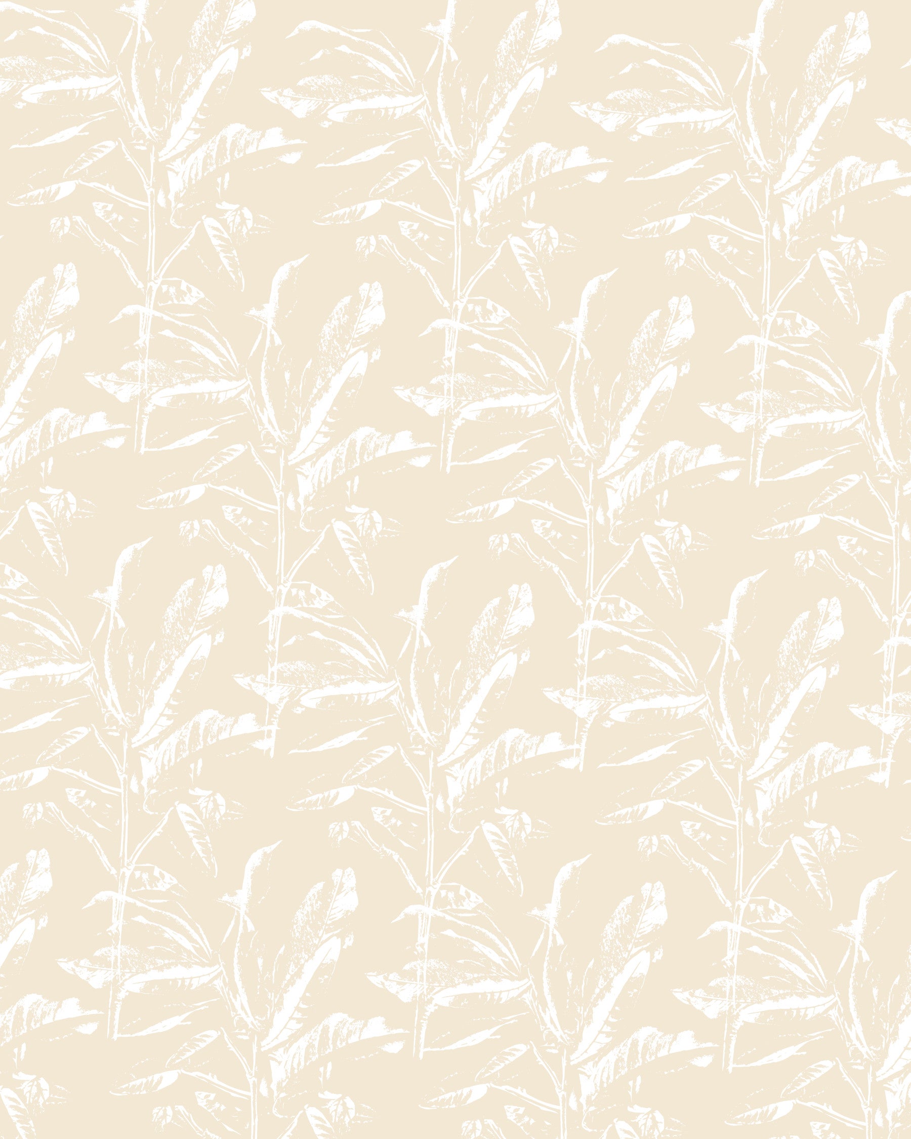 Light yellow botanical Wall Mural in your room — zoomed