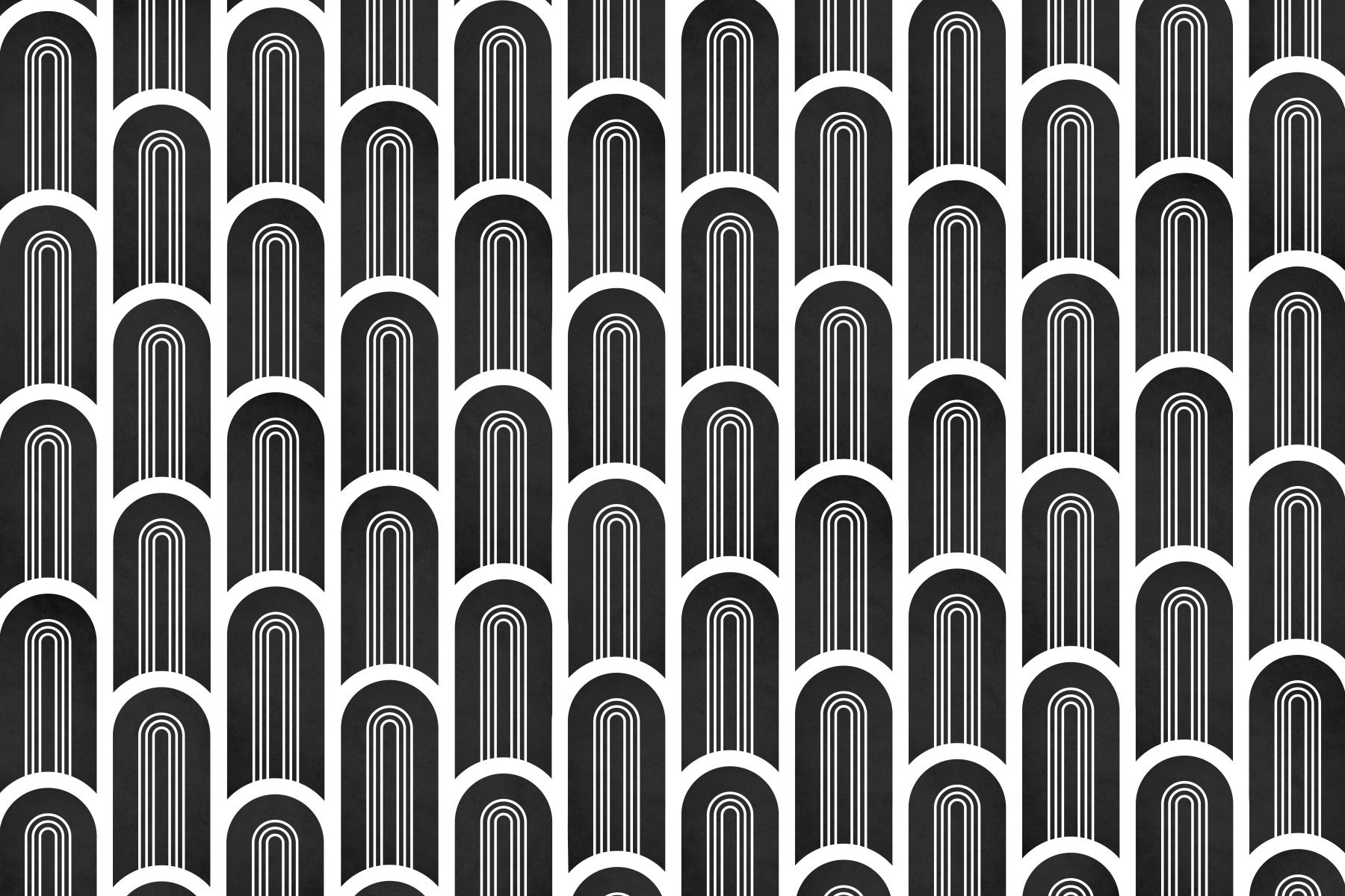 Black & White Art Deco Arches Wall Mural