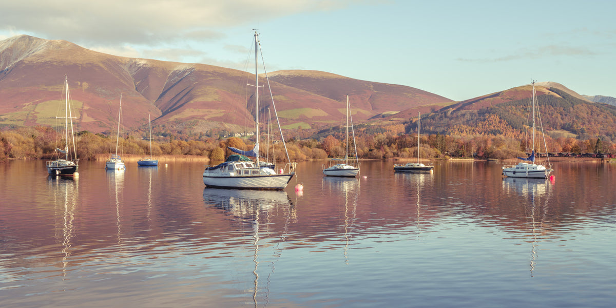 Sail Boats in Lake Wall Mural in your room — zoomed