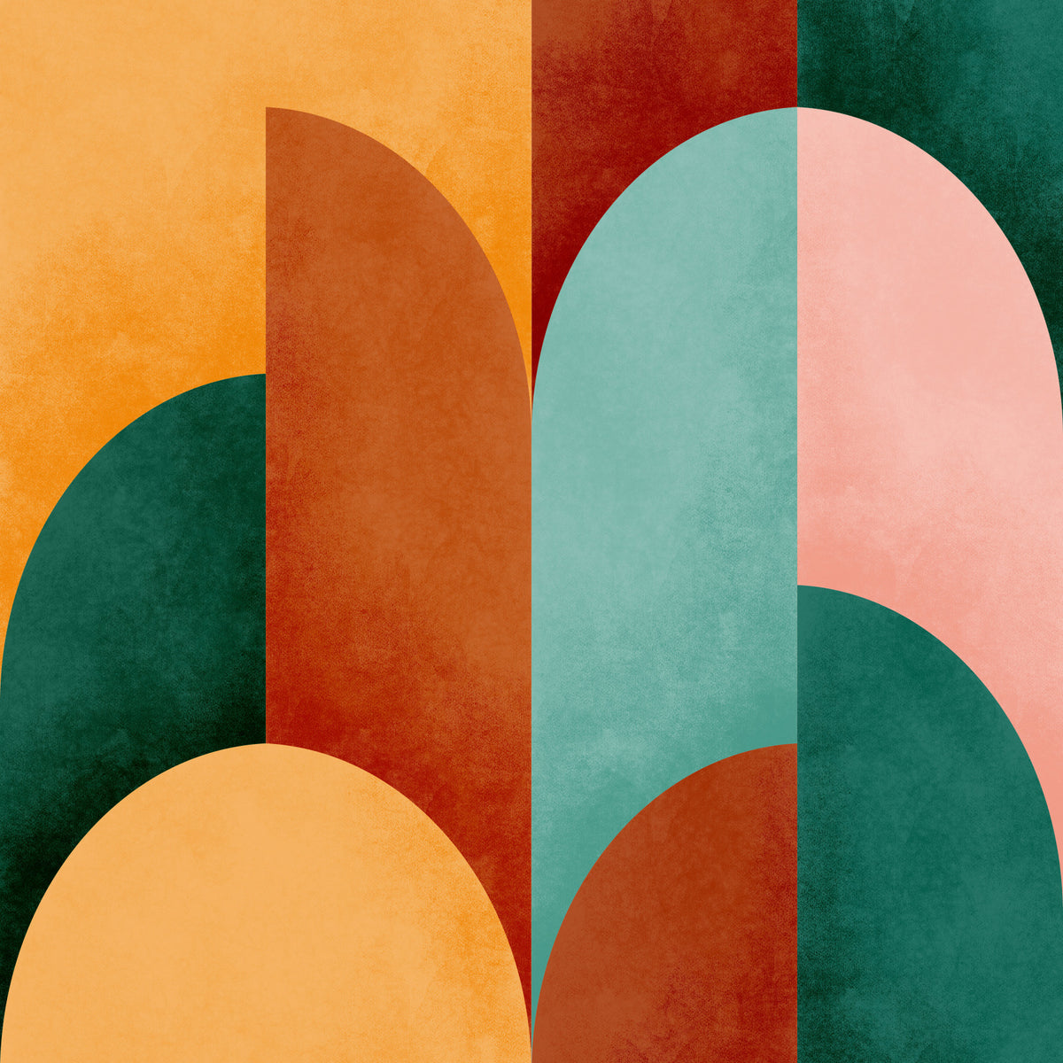 Mid Mod Geometry Sunburn Wallpaper⁠ in your room — zoomed