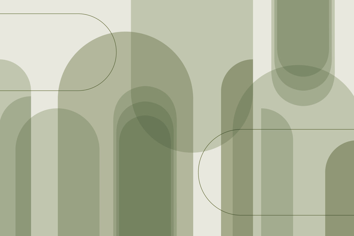 Sage Arches Wall Mural in your room — zoomed