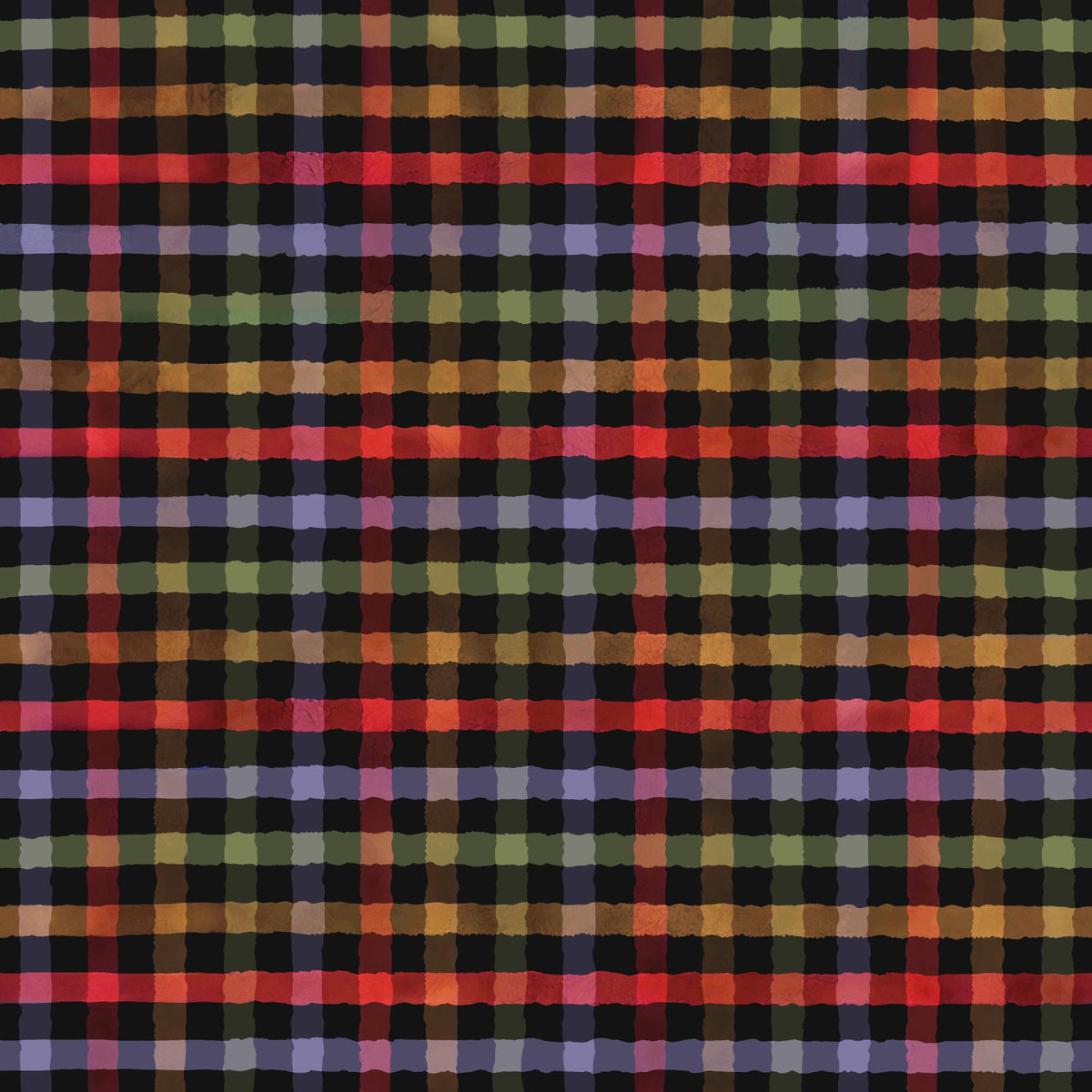 Muted Earthy Checkered Dark Academia Watercolor Gingham Plaid Wallpaper⁠