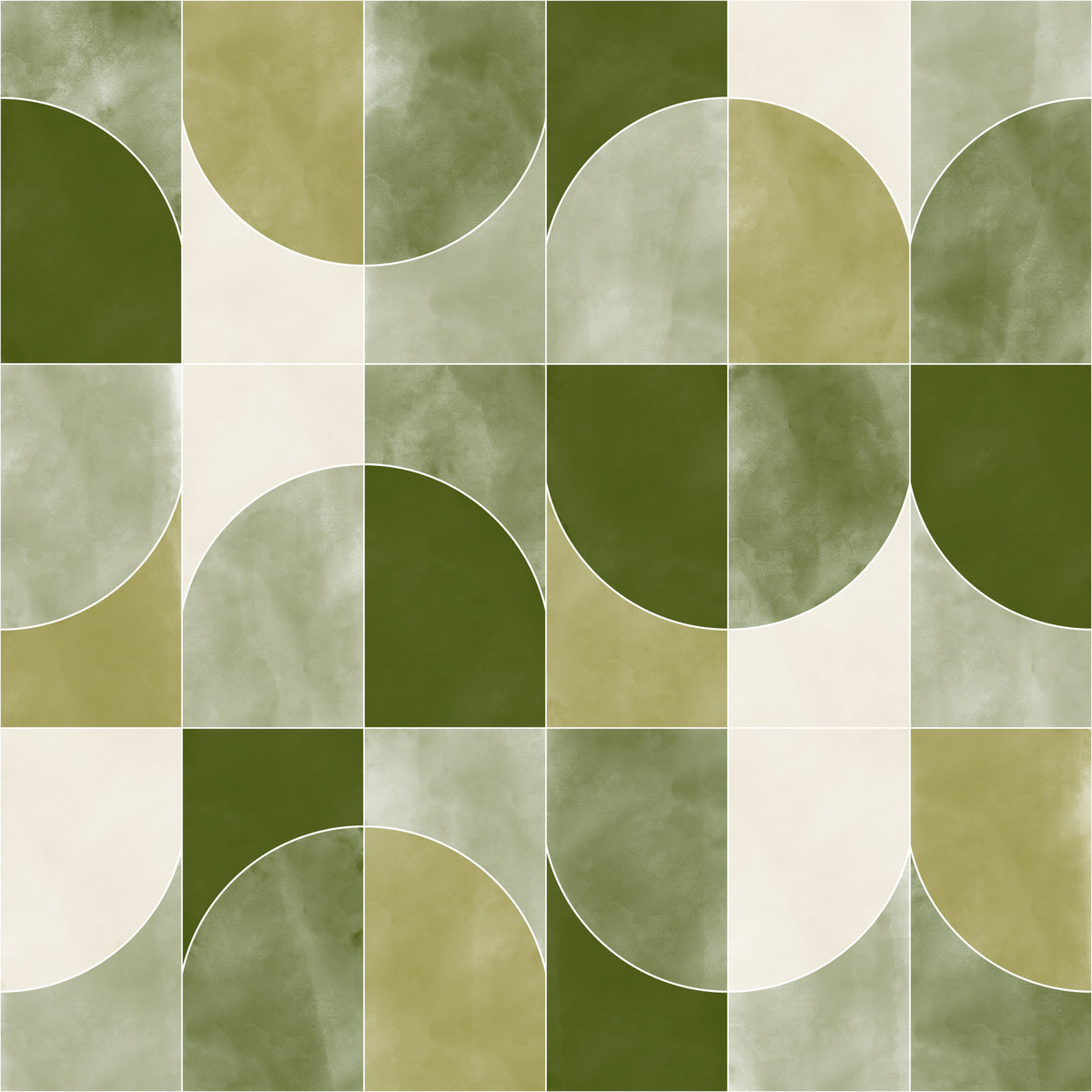 COLOR WASHED GEO TILES MUSKY Wallpaper⁠ in your room — zoomed