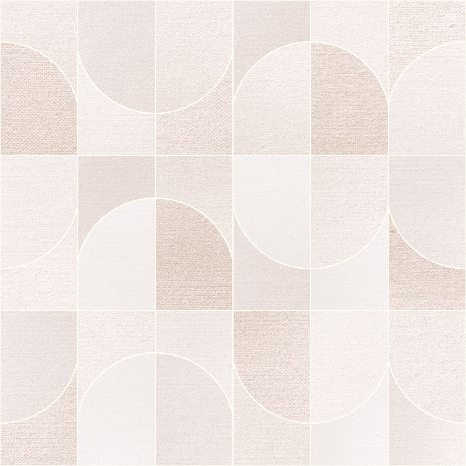 Canvas Geo Tiles Neutral Wallpaper⁠