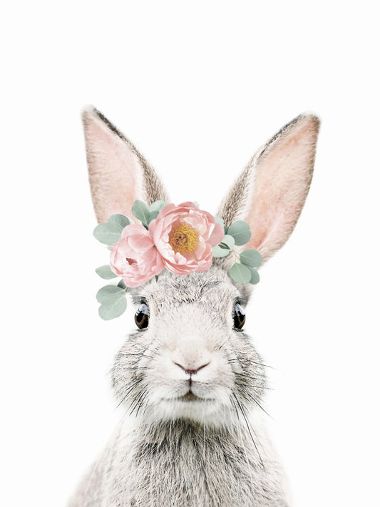 Floral Bunny Wall Mural