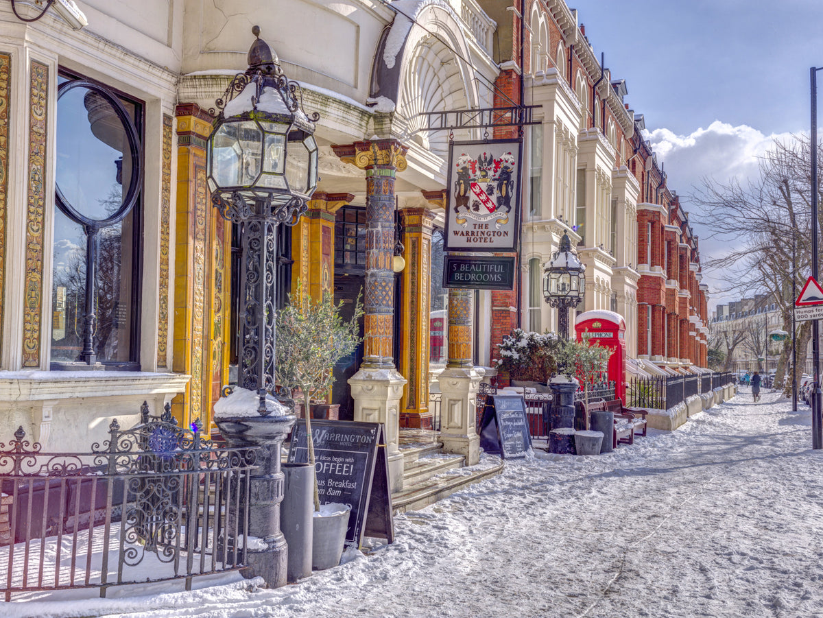 London Winter Charm Wall Mural in your room — zoomed