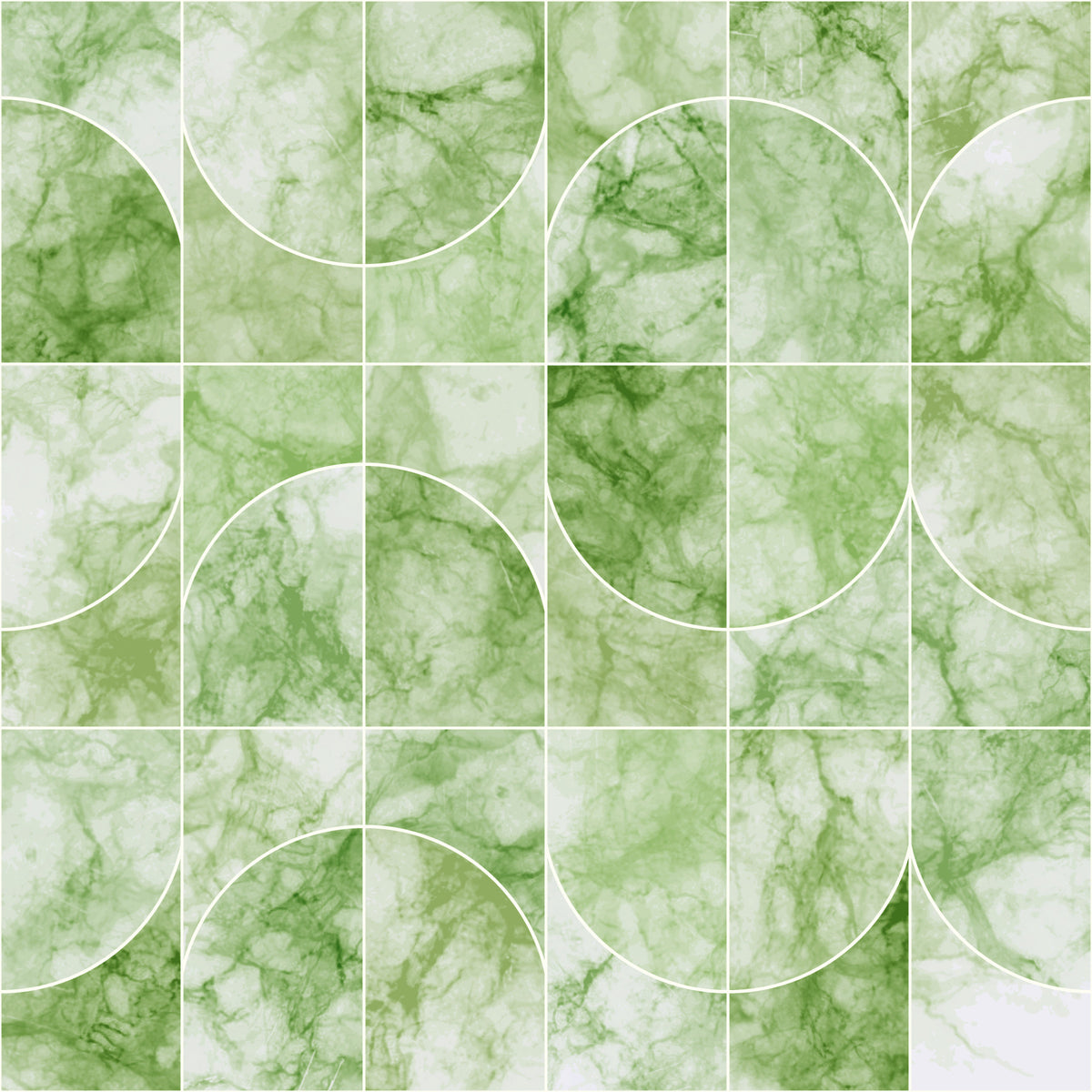 Marbled Geo Tiles Greenish Wallpaper⁠ in your room — zoomed
